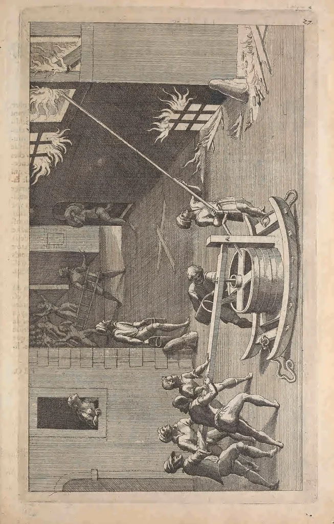 An illustration from Les raisons des forces mouuantes auec diuerses machines tant vtilles que plaisantes : aus quelles sont adioints plusieurs desseings de grotes et fontaines, 1615, leaf 72