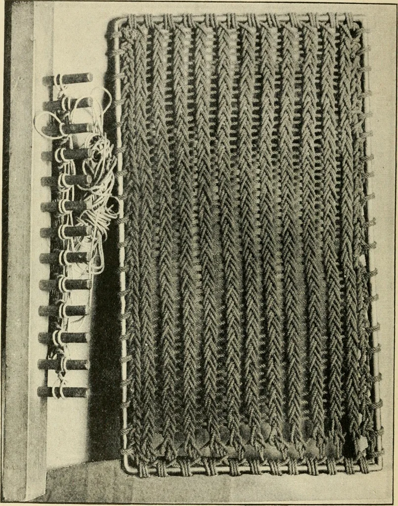 An illustration from Rake knitting and its special adaptation to invalid workers, 1916, leaf 5