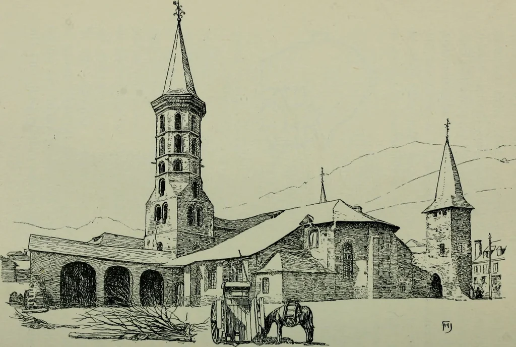 An illustration from Rambles in the Pyrenees and the adjacent districts, Gascony, Pays de Foix [and] Roussillon, 1912, leaf 231