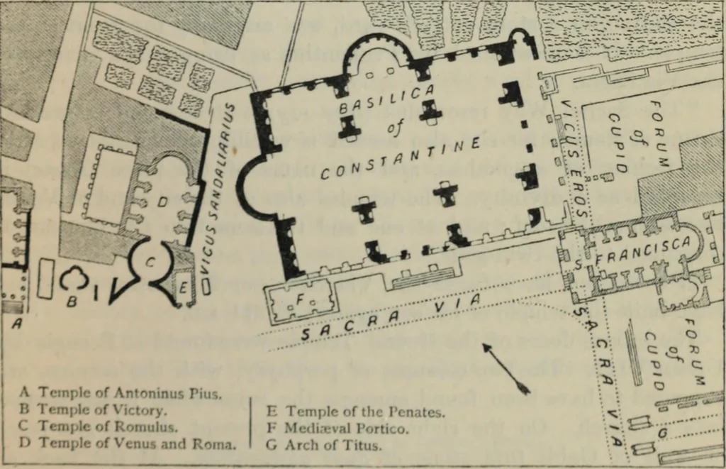 An illustration from Rambles in Rome; an archÃ¦ological and historical guide to the museums, galleries, villas, churches, and antiquities of Rome and the Campagna, 1887, leaf 100