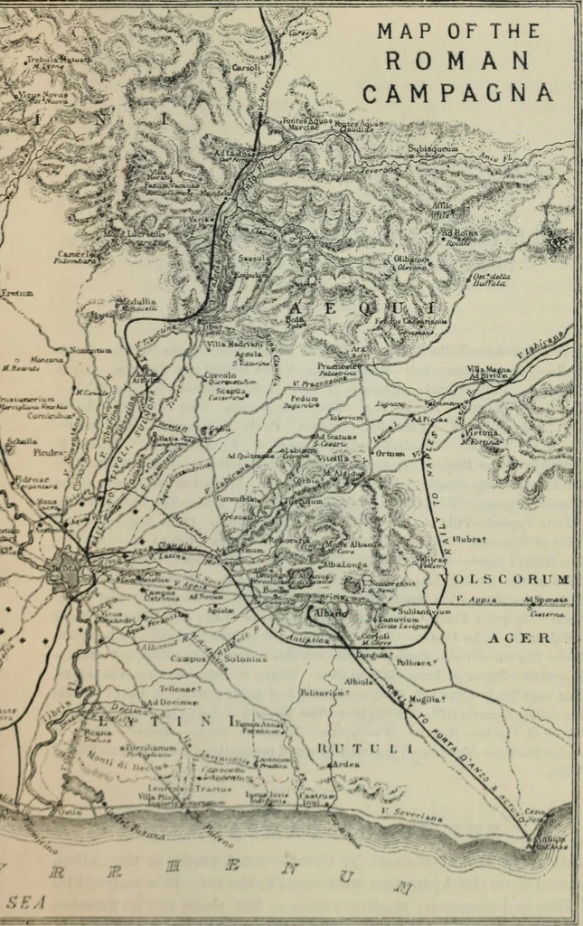 An illustration from Rambles in Rome; an archÃ¦ological and historical guide to the museums, galleries, villas, churches, and antiquities of Rome and the Campagna, 1887, leaf 344