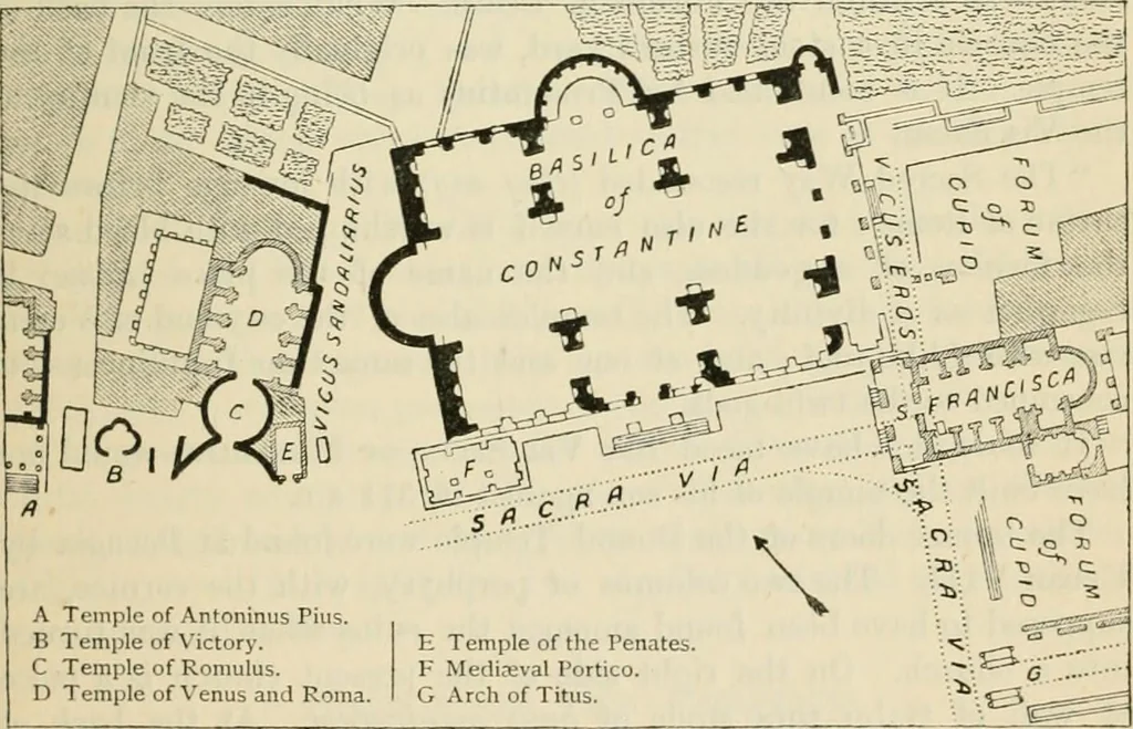 An illustration from Rambles in Rome : an archæological and historical guide to the museums, galleries, villas, churches, and antiquities of Rome and the Campagna, 1887, leaf 100