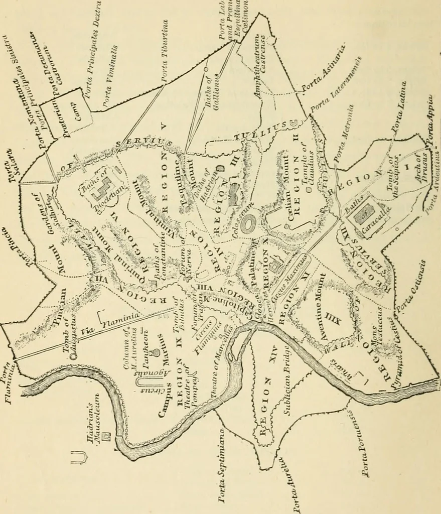 An illustration from Rambles in Rome : an archæological and historical guide to the museums, galleries, villas, churches, and antiquities of Rome and the Campagna, 1887, leaf 43
