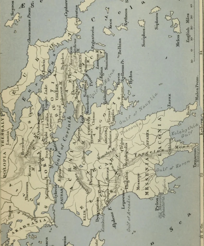 An illustration from Rambles and studies in Greece, 1878, leaf 19