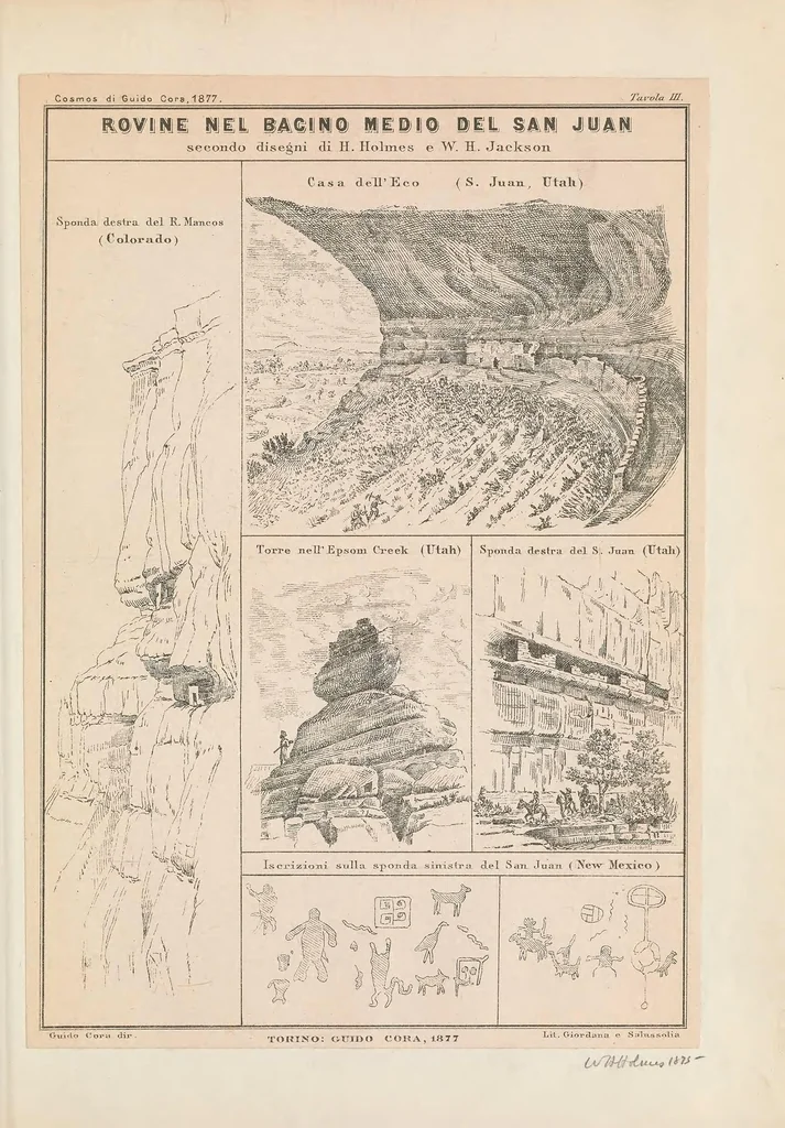 An illustration from Random records of a lifetime, 1846-1931 [actually 1932] volume IV, Part II, The cliff dwellers, 1875, leaf 155