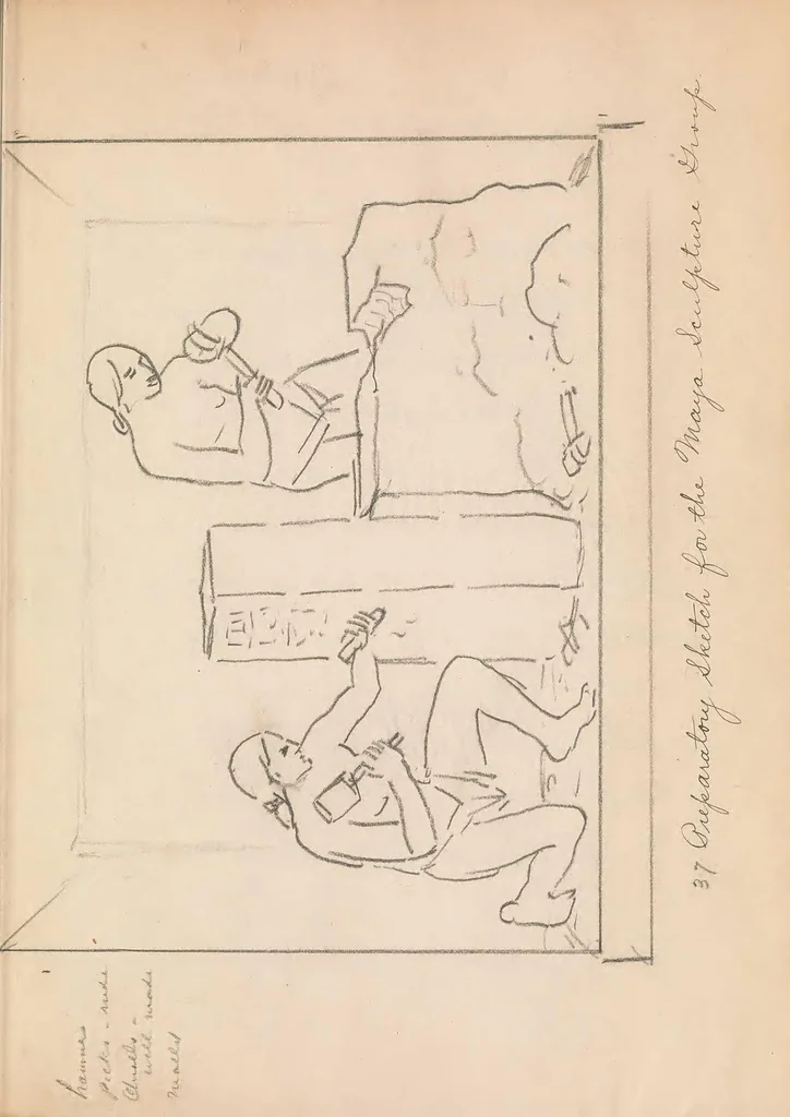 An illustration from Random records of a lifetime, 1846-1931 [actually 1932] volume VI, Aboriginal bowler quarries, Piney Branch, D.C., soapstone quarries, paint mines, and lay figure groups, 1872, leaf 297