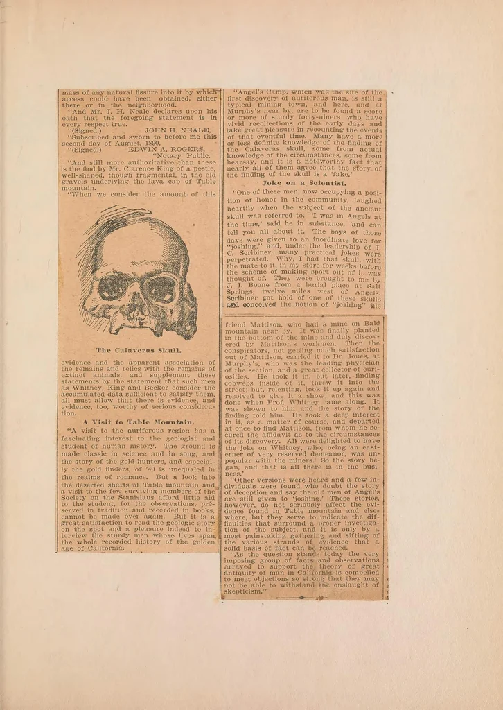 An illustration from Random records of a lifetime, 1846-1931 [actually 1932] volume VIII, Cuba with Powell; Jamaica with Langley; Mexico with Gilbert and Dutton; California with McGee; physical anthropology, Hrdlicka, current work 1900, 1897, leaf 181