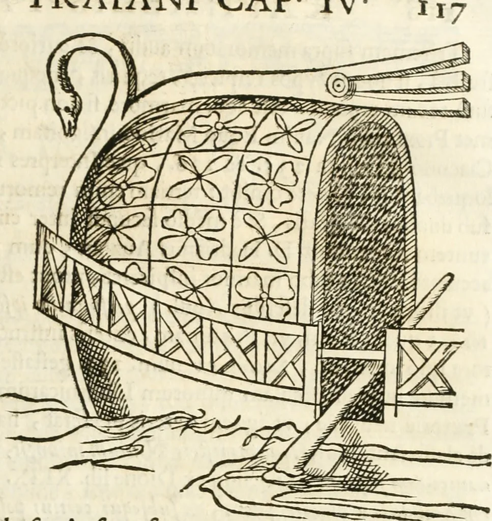 An illustration from Raphaelis Fabretti Gasparis F. Vrbinatis De columna Traiani syntagma : accesserunt explicatio veteris tabellae anaglyphae Homer Iliadem atque ex Stesichoro, Arctino et Lesche Ilii excidium continentis & emissarii lacus Fucini descriptio, 1683, leaf 124