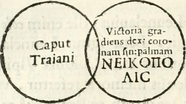 An illustration from Raphaelis Fabretti Gasparis F. Vrbinatis De columna Traiani syntagma : accesserunt explicatio veteris tabellae anaglyphae Homer Iliadem atque ex Stesichoro, Arctino et Lesche Ilii excidium continentis & emissarii lacus Fucini descriptio, 1683, leaf 251
