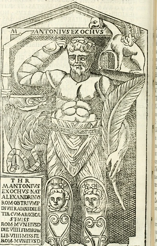 An illustration from Raphaelis Fabretti Gasparis F. Vrbinatis De columna Traiani syntagma : accesserunt explicatio veteris tabellae anaglyphae Homer Iliadem atque ex Stesichoro, Arctino et Lesche Ilii excidium continentis & emissarii lacus Fucini descriptio, 1683, leaf 263