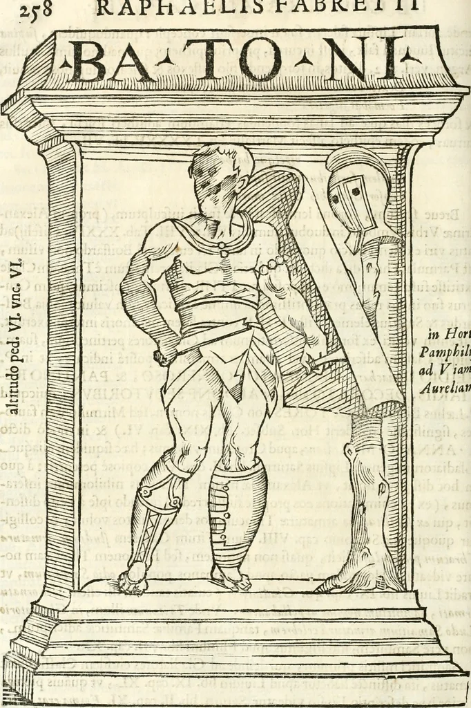 An illustration from Raphaelis Fabretti Gasparis F. Vrbinatis De columna Traiani syntagma : accesserunt explicatio veteris tabellae anaglyphae Homer Iliadem atque ex Stesichoro, Arctino et Lesche Ilii excidium continentis & emissarii lacus Fucini descriptio, 1683, leaf 265