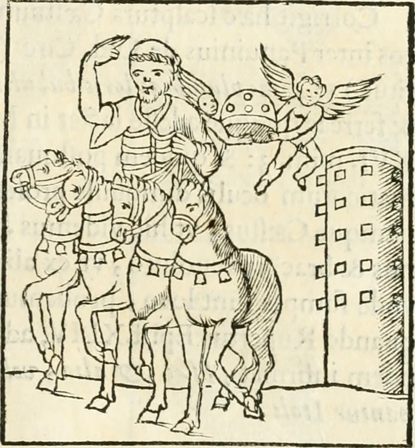 An illustration from Raphaelis Fabretti Gasparis F. Vrbinatis De columna Traiani syntagma : accesserunt explicatio veteris tabellae anaglyphae Homer Iliadem atque ex Stesichoro, Arctino et Lesche Ilii excidium continentis & emissarii lacus Fucini descriptio, 1683, leaf 266