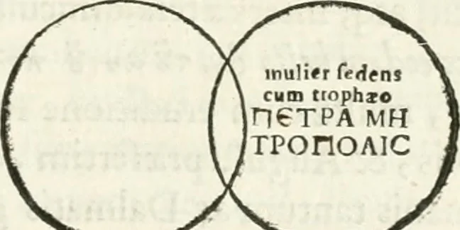 An illustration from Raphaelis Fabretti Gasparis F. Vrbinatis De columna Traiani syntagma : accesserunt explicatio veteris tabellae anaglyphae Homer Iliadem atque ex Stesichoro, Arctino et Lesche Ilii excidium continentis & emissarii lacus Fucini descriptio, 1683, leaf 284
