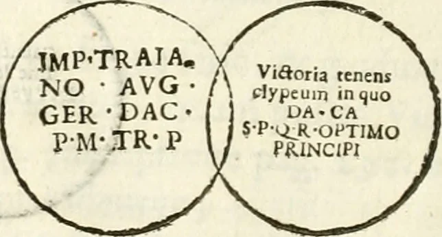 An illustration from Raphaelis Fabretti Gasparis F. Vrbinatis De columna Traiani syntagma : accesserunt explicatio veteris tabellae anaglyphae Homer Iliadem atque ex Stesichoro, Arctino et Lesche Ilii excidium continentis & emissarii lacus Fucini descriptio, 1683, leaf 315