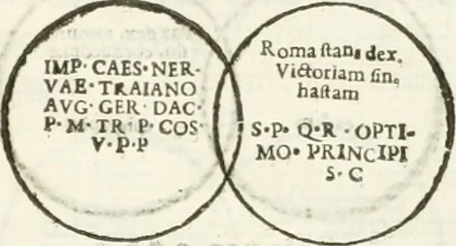 An illustration from Raphaelis Fabretti Gasparis F. Vrbinatis De columna Traiani syntagma : accesserunt explicatio veteris tabellae anaglyphae Homer Iliadem atque ex Stesichoro, Arctino et Lesche Ilii excidium continentis & emissarii lacus Fucini descriptio, 1683, leaf 318