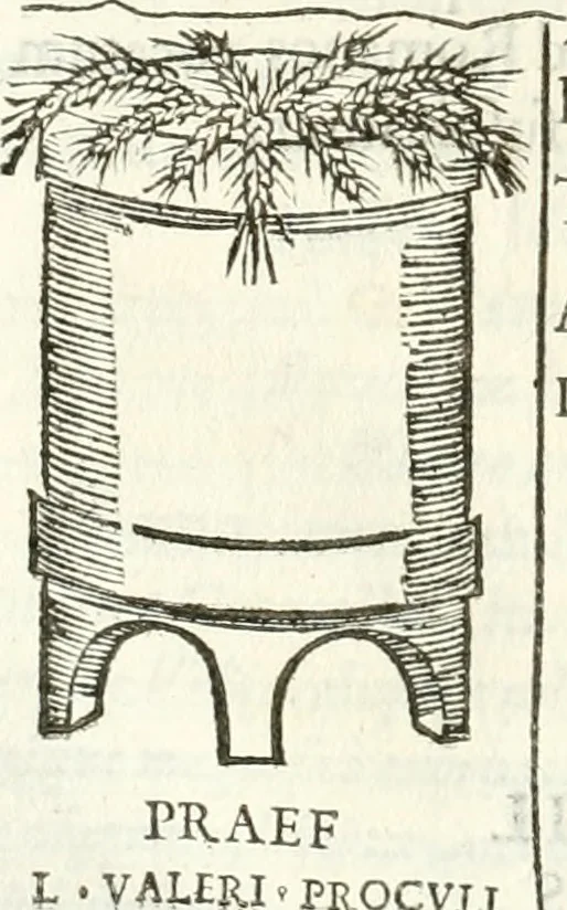 An illustration from Raphaelis Fabretti Gasparis F. Vrbinatis De columna Traiani syntagma : accesserunt explicatio veteris tabellae anaglyphae Homer Iliadem atque ex Stesichoro, Arctino et Lesche Ilii excidium continentis & emissarii lacus Fucini descriptio, 1683, leaf 347