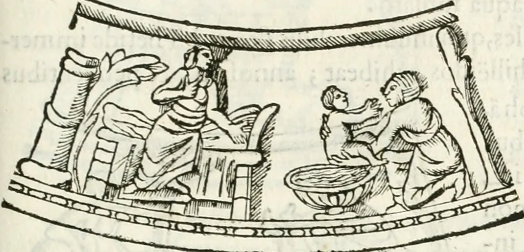 An illustration from Raphaelis Fabretti Gasparis F. Vrbinatis De columna Traiani syntagma : accesserunt explicatio veteris tabellae anaglyphae Homer Iliadem atque ex Stesichoro, Arctino et Lesche Ilii excidium continentis & emissarii lacus Fucini descriptio, 1683, leaf 364