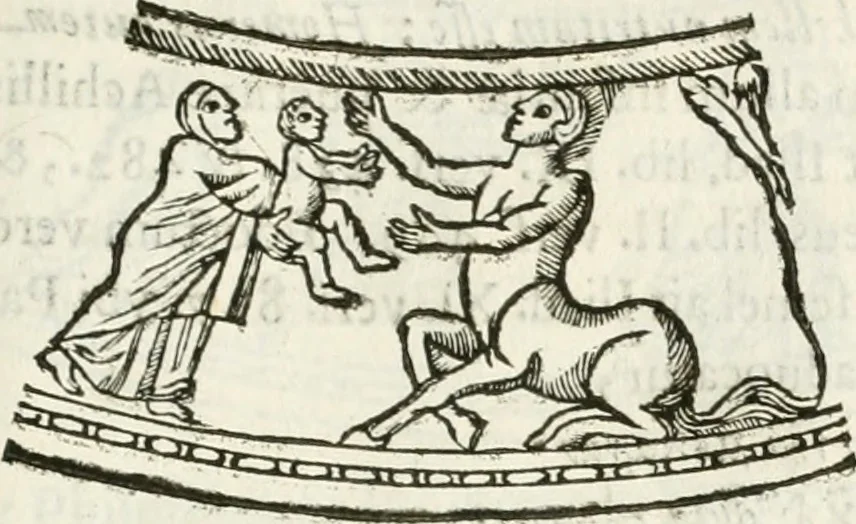 An illustration from Raphaelis Fabretti Gasparis F. Vrbinatis De columna Traiani syntagma : accesserunt explicatio veteris tabellae anaglyphae Homer Iliadem atque ex Stesichoro, Arctino et Lesche Ilii excidium continentis & emissarii lacus Fucini descriptio, 1683, leaf 366