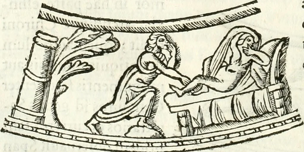 An illustration from Raphaelis Fabretti Gasparis F. Vrbinatis De columna Traiani syntagma : accesserunt explicatio veteris tabellae anaglyphae Homer Iliadem atque ex Stesichoro, Arctino et Lesche Ilii excidium continentis & emissarii lacus Fucini descriptio, 1683, leaf 367