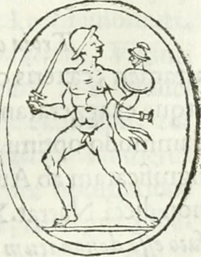 An illustration from Raphaelis Fabretti Gasparis F. Vrbinatis De columna Traiani syntagma : accesserunt explicatio veteris tabellae anaglyphae Homer Iliadem atque ex Stesichoro, Arctino et Lesche Ilii excidium continentis & emissarii lacus Fucini descriptio, 1683, leaf 374