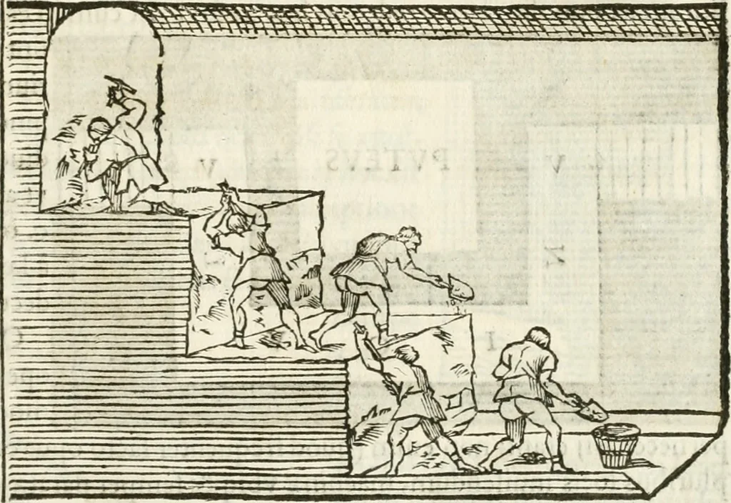 An illustration from Raphaelis Fabretti Gasparis F. Vrbinatis De columna Traiani syntagma : accesserunt explicatio veteris tabellae anaglyphae Homer Iliadem atque ex Stesichoro, Arctino et Lesche Ilii excidium continentis & emissarii lacus Fucini descriptio, 1683, leaf 422