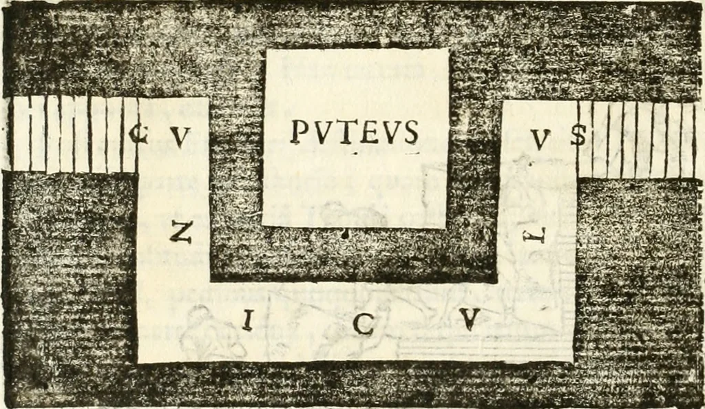 An illustration from Raphaelis Fabretti Gasparis F. Vrbinatis De columna Traiani syntagma : accesserunt explicatio veteris tabellae anaglyphae Homer Iliadem atque ex Stesichoro, Arctino et Lesche Ilii excidium continentis & emissarii lacus Fucini descriptio, 1683, leaf 423