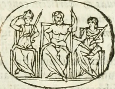 An illustration from Raphaelis Fabretti Gasparis F. Vrbinatis De columna Traiani syntagma : accesserunt explicatio veteris tabellae anaglyphae Homer Iliadem atque ex Stesichoro, Arctino et Lesche Ilii excidium continentis & emissarii lacus Fucini descriptio, 1683, leaf 490