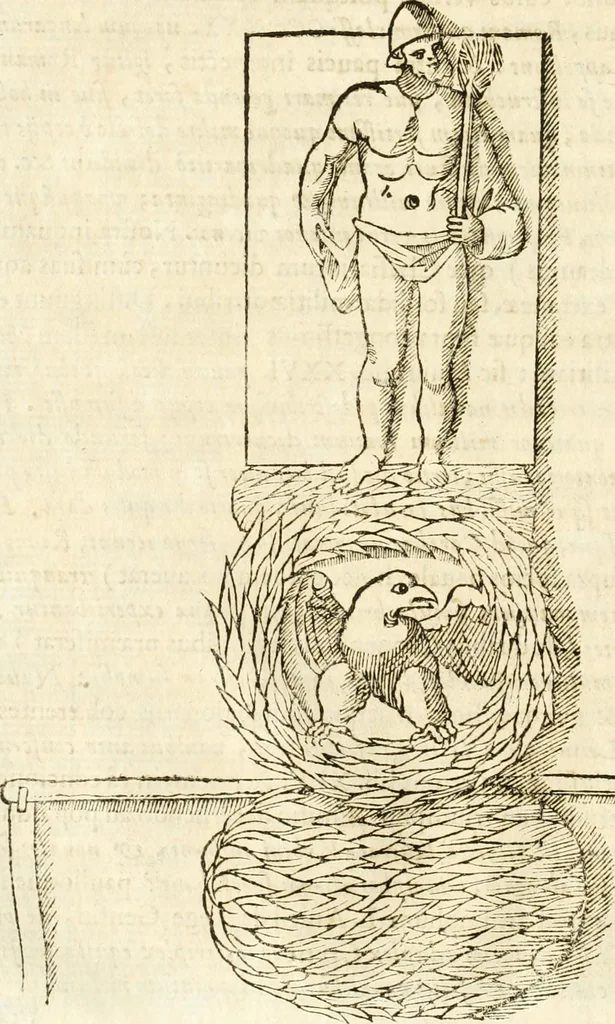 An illustration from Raphaelis Fabretti Gasparis F. Vrbinatis De columna Traiani syntagma : accesserunt explicatio veteris tabellae anaglyphae Homer Iliadem atque ex Stesichoro, Arctino et Lesche Ilii excidium continentis & emissarii lacus Fucini descriptio, 1683, leaf 79