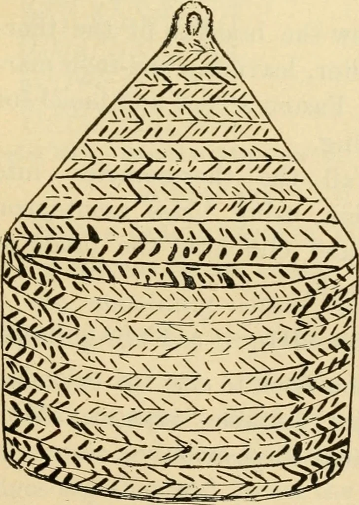 An illustration from Raphia and reed weaving, including also cardboard and paper construction; a practical course for primary and elementary schools, 1901, leaf 106