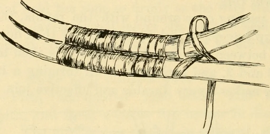 An illustration from Raphia and reed weaving, including also cardboard and paper construction; a practical course for primary and elementary schools, 1901, leaf 125