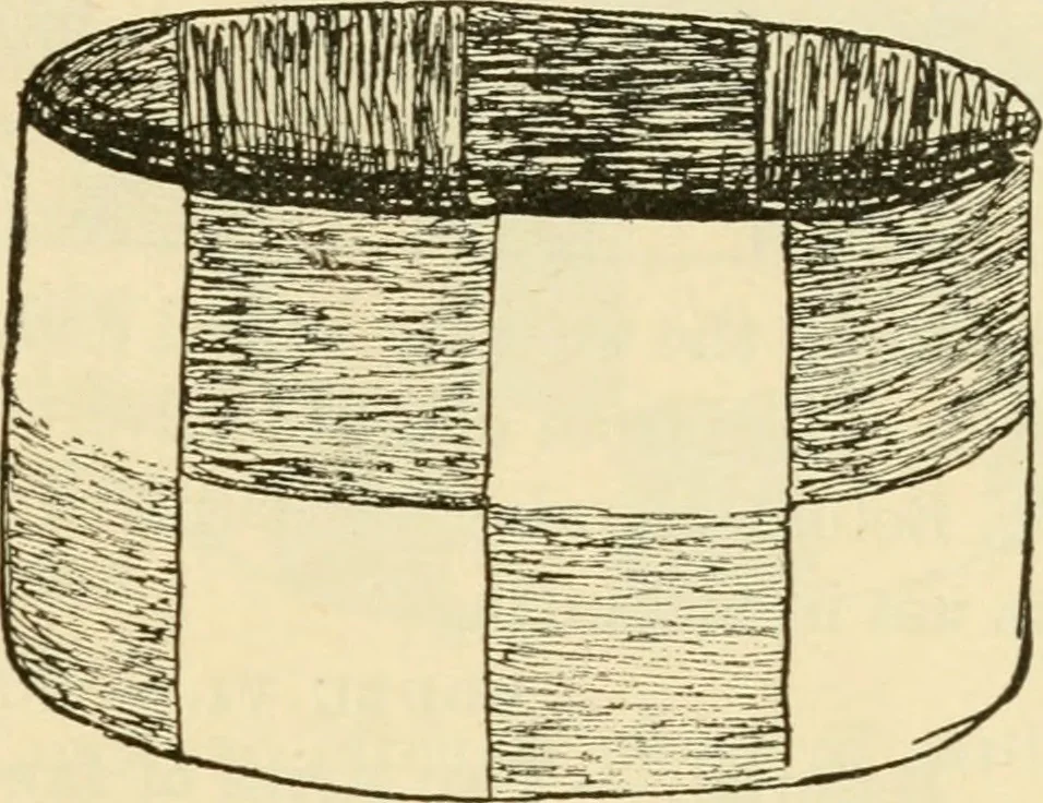 An illustration from Raphia and reed weaving, including also cardboard and paper construction; a practical course for primary and elementary schools, 1901, leaf 24