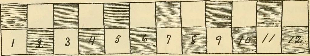An illustration from Raphia and reed weaving, including also cardboard and paper construction; a practical course for primary and elementary schools, 1901, leaf 25