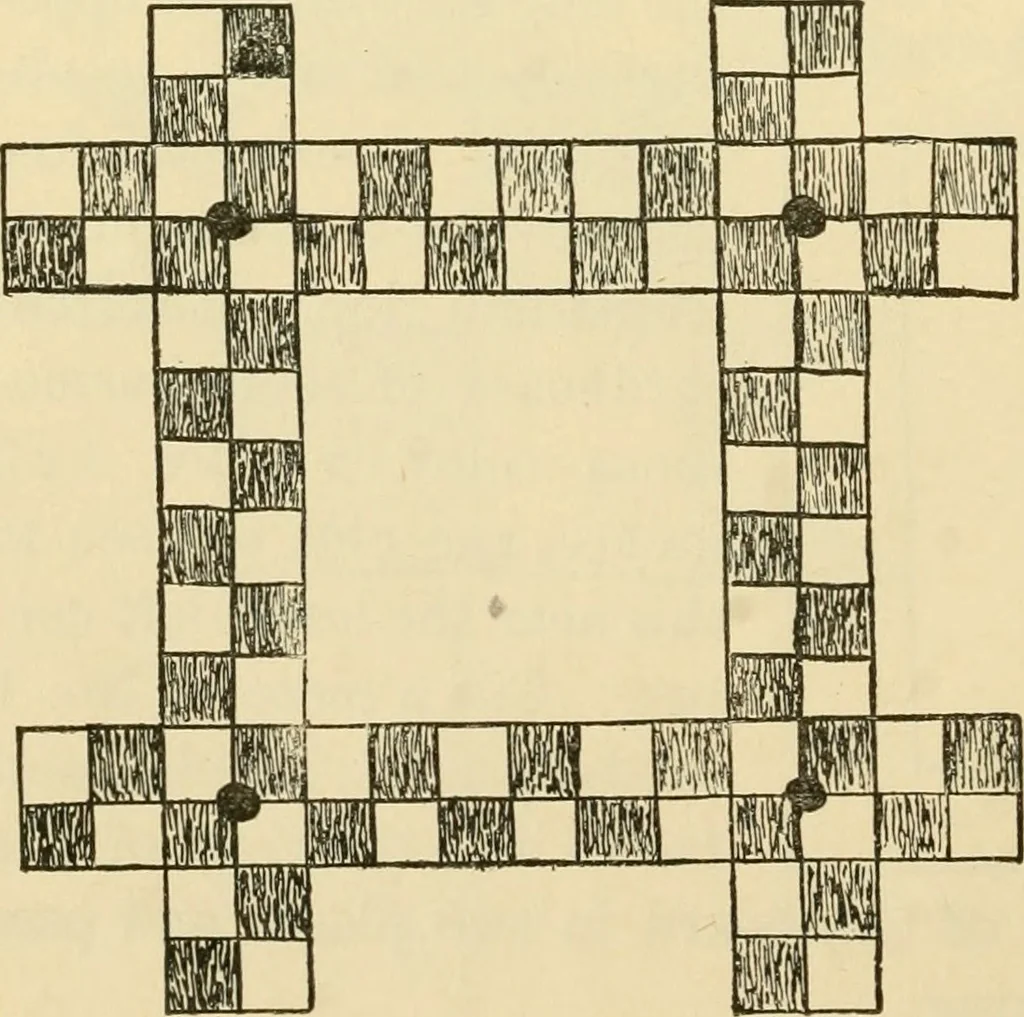 An illustration from Raphia and reed weaving, including also cardboard and paper construction; a practical course for primary and elementary schools, 1901, leaf 25