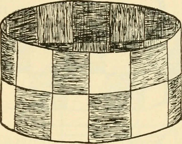 An illustration from Raphia and reed weaving, including also cardboard and paper construction; a practical course for primary and elementary schools, 1901, leaf 26
