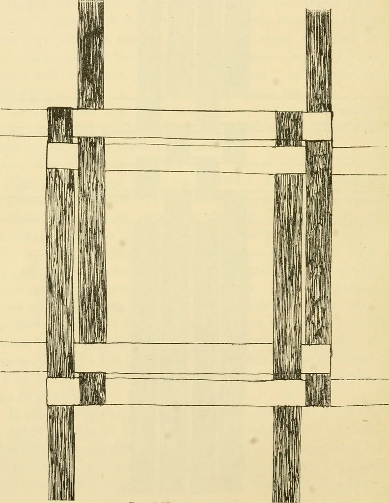 An illustration from Raphia and reed weaving, including also cardboard and paper construction; a practical course for primary and elementary schools, 1901, leaf 43