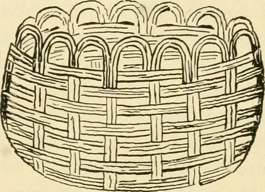 An illustration from Raphia and reed weaving, including also cardboard and paper construction; a practical course for primary and elementary schools, 1901, leaf 71