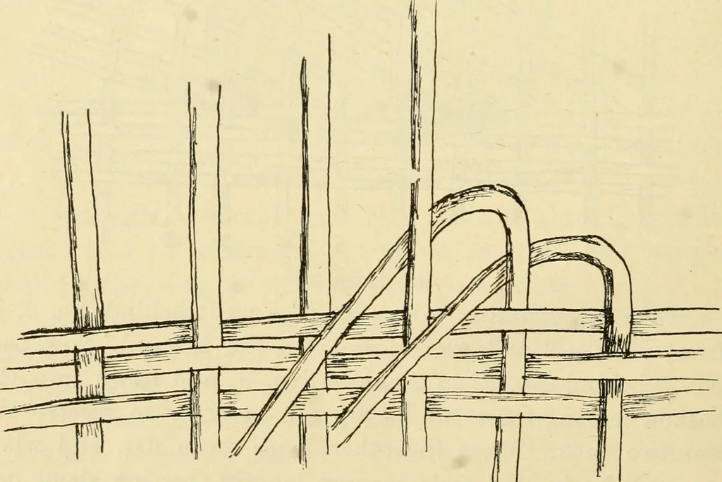 An illustration from Raphia and reed weaving, including also cardboard and paper construction; a practical course for primary and elementary schools, 1901, leaf 73