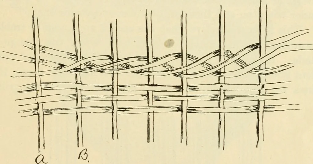 An illustration from Raphia and reed weaving, including also cardboard and paper construction; a practical course for primary and elementary schools, 1901, leaf 76