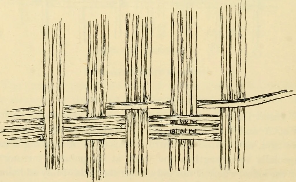 An illustration from Raphia and reed weaving, including also cardboard and paper construction; a practical course for primary and elementary schools, 1901, leaf 77