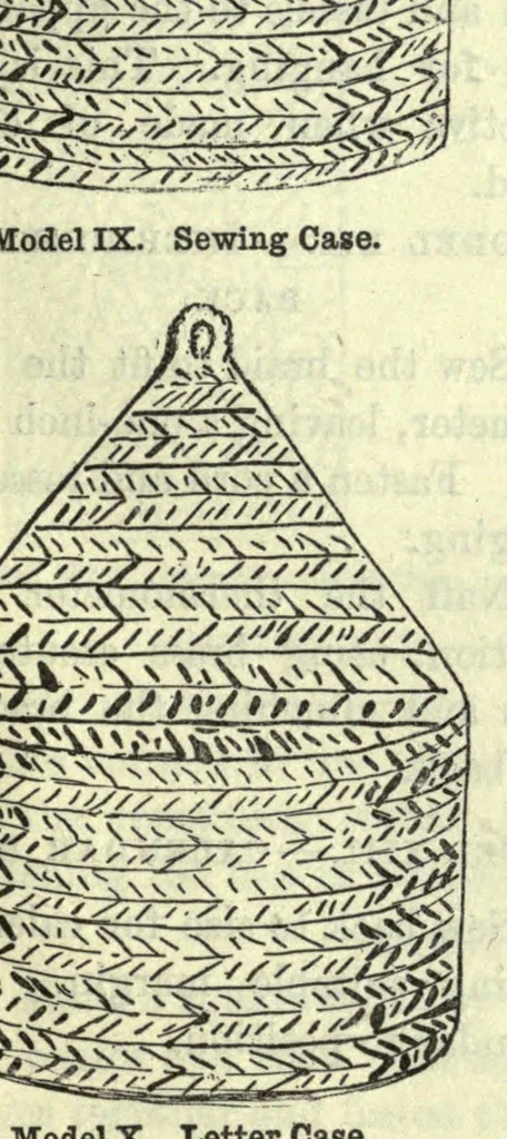An illustration from Raphia and reed weaving, including also cardboard and paper construction; a practical course for primary and elementary schools, 1914, leaf 107