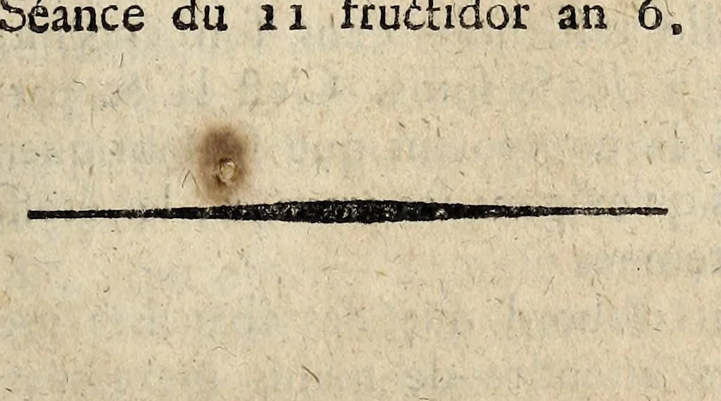 An illustration from Rapport fait par Lebrun sur une résoultion du 8 germinal, qui établit les bureaux de visite & de marque des étoffes, toiles & toileries : séance du 11 fructidor an 6., 1798, leaf 1