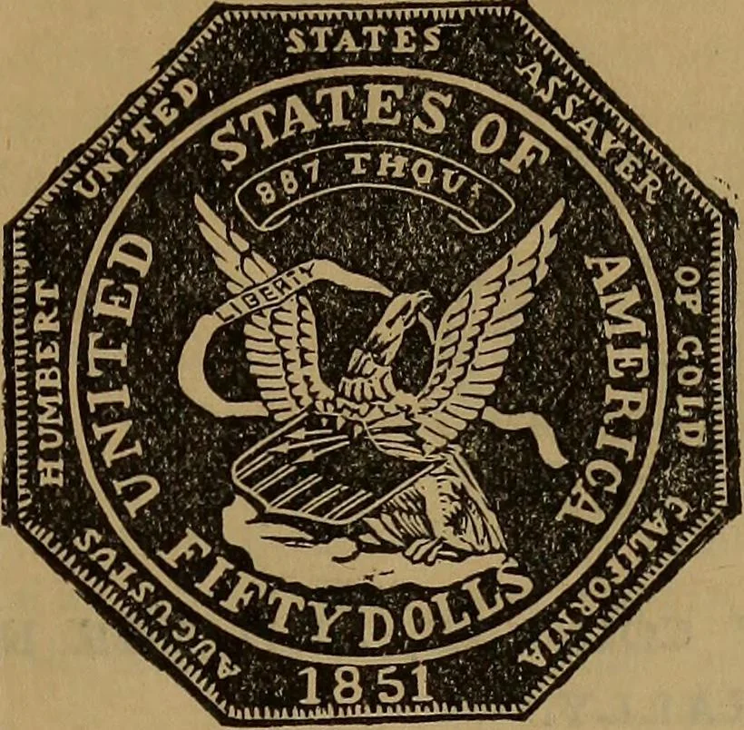 An illustration from Rare American coins: their description, and past and present fictitious values, 1887, leaf 12