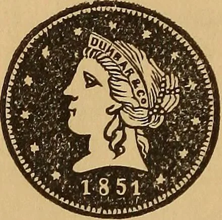 An illustration from Rare American coins: their description, and past and present fictitious values, 1887, leaf 15