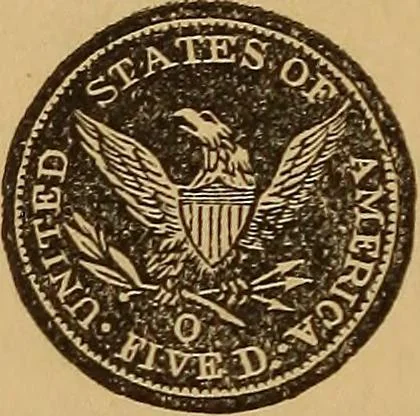An illustration from Rare American coins: their description, and past and present fictitious values, 1887, leaf 15