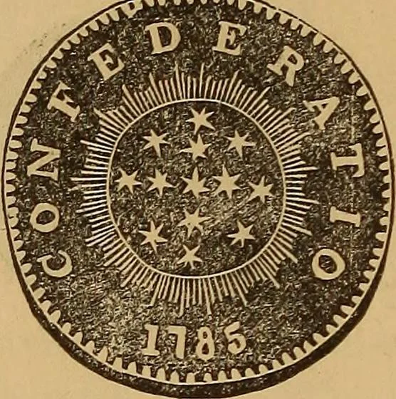 An illustration from Rare American coins: their description, and past and present fictitious values, 1887, leaf 27