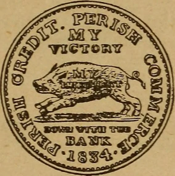 An illustration from The rare coins of America, England, Ireland, Scotland, France, Germany, and Spain ... a complete list of and prices paid for rare American ... coins, fractional currency, colonial, continental and Confederate paper money; a list of all counterfeit U. S. Treasury and national bank notes and Canadian banks notes, and how to detect them; the market value of all nations' coins and bank notes in U.S. money; a list of and prices paid for rare English, Irish, Scotch, French, German and Spanish coins. Illustrated with about 150 cuts, 1889, leaf 122
