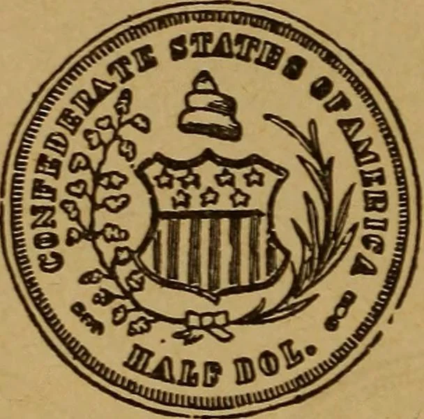 An illustration from The rare coins of America, England, Ireland, Scotland, France, Germany, and Spain ... a complete list of and prices paid for rare American ... coins, fractional currency, colonial, continental and Confederate paper money; a list of all counterfeit U. S. Treasury and national bank notes and Canadian banks notes, and how to detect them; the market value of all nations' coins and bank notes in U.S. money; a list of and prices paid for rare English, Irish, Scotch, French, German and Spanish coins. Illustrated with about 150 cuts, 1889, leaf 123