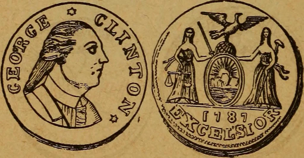 An illustration from The rare coins of America, England, Ireland, Scotland, France, Germany, and Spain ... a complete list of and prices paid for rare American ... coins, fractional currency, colonial, continental and Confederate paper money; a list of all counterfeit U. S. Treasury and national bank notes and Canadian banks notes, and how to detect them; the market value of all nations' coins and bank notes in U.S. money; a list of and prices paid for rare English, Irish, Scotch, French, German and Spanish coins. Illustrated with about 150 cuts, 1889, leaf 47