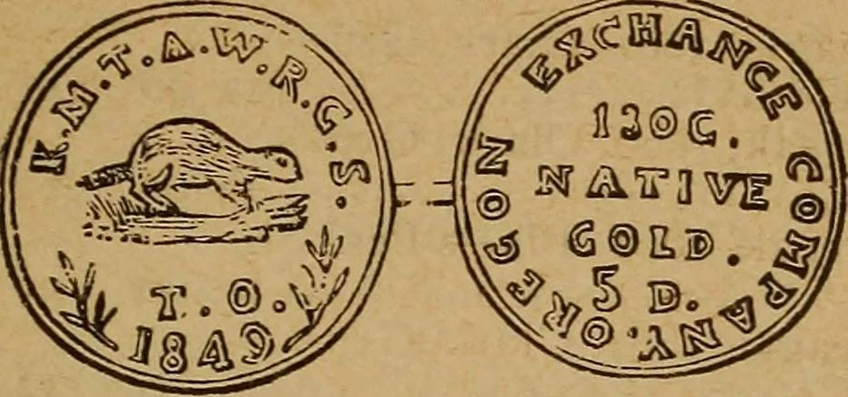 An illustration from The rare coins of America, England, Ireland, Scotland, France, Germany, and Spain ... a complete list of and prices paid for rare American ... coins, fractional currency, colonial, continental and Confederate paper money; a list of all counterfeit U. S. Treasury and national bank notes and Canadian banks notes, and how to detect them; the market value of all nations' coins and bank notes in U.S. money; a list of and prices paid for rare English, Irish, Scotch, French, German and Spanish coins. Illustrated with about 150 cuts, 1889, leaf 74