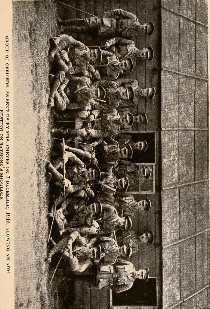 An illustration from Raymond, or Life and death : with examples of the evidence for survival of memory and affection after death, 1916, leaf 134